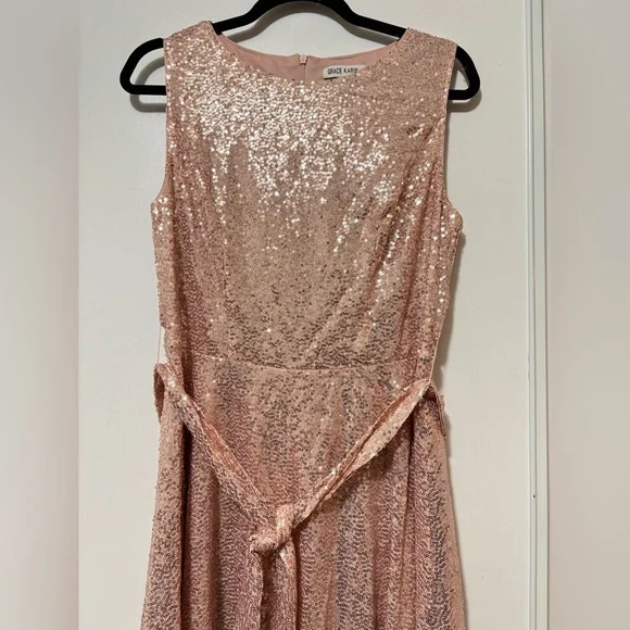 Grace Karin Elegant Sequin Rose Gold Dress - Picture 3 of 5